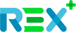 The Rex Pharmacy logo, which is the letters R-E-X followed by a plus sign